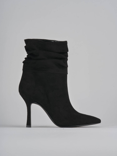High heel ankle boots heel 9 cm black suede