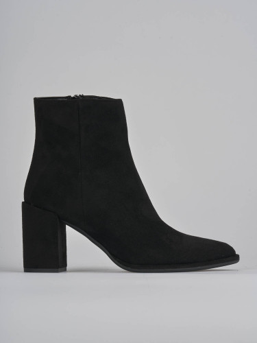 Botines de tacón alto tacón 8 cm negro ante