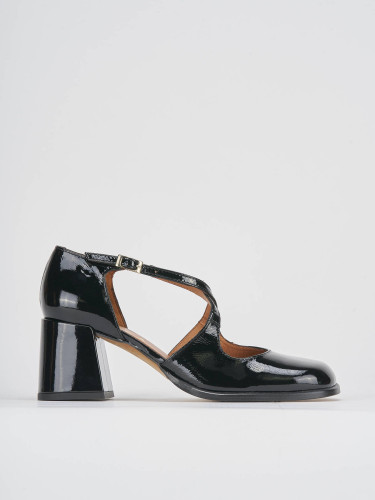 Zapatos de salón tacón 8 cm negro charol