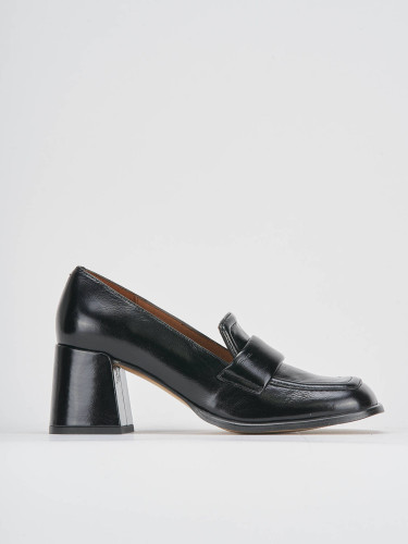Mocasines tacón 8 cm negro charol
