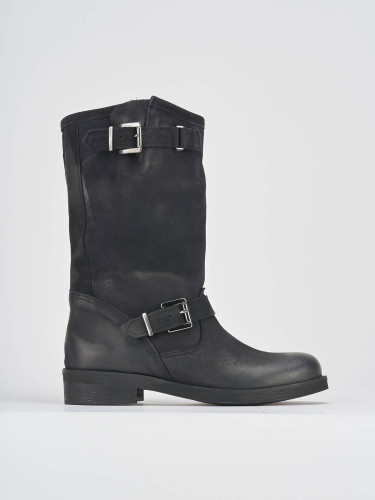 Low heel boots heel 3 cm black nabuk