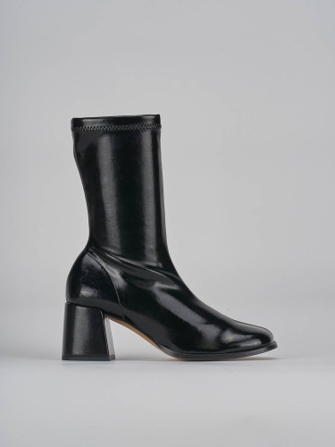 Botines de tacón alto tacón 7 cm negro charol