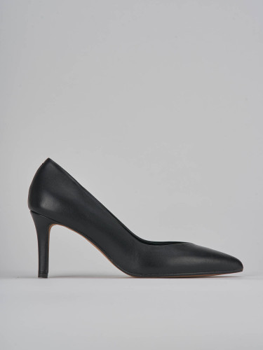 Zapatos de salón tacón 7 cm negro cuero