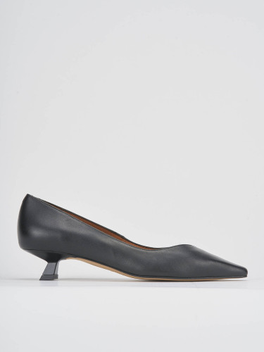 Zapatos de salón tacón 3 cm negro cuero