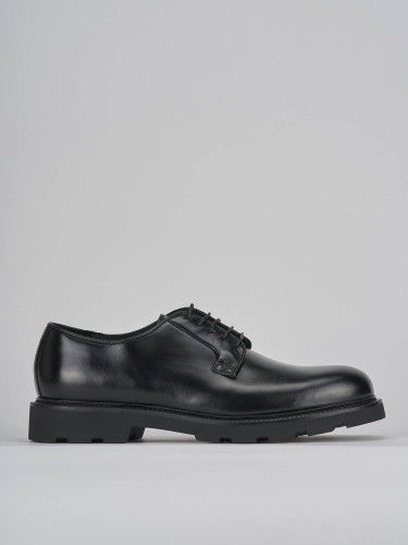 Zapatos de cordones negro cuero