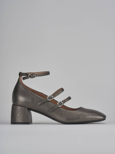 Décolleté tacco 5cm pelle grigio
