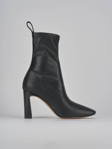 Botines de tacón alto tacón 9 cm negro cuero