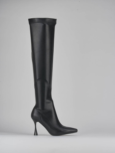 Stivali tacco 8cm pelle nero