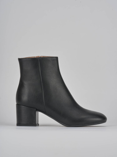 Botines de tacón alto tacón 6 cm negro cuero