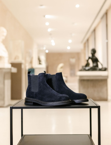 Botines azul ante