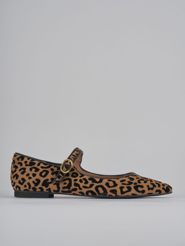 Flat shoes heel 1 cm multicolor suede