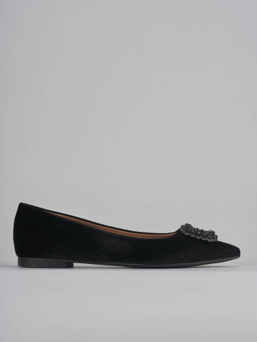 Ballerine tacco 1cm velluto nero
