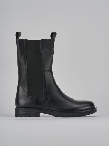 Stivaletti tacco 1cm pelle nero