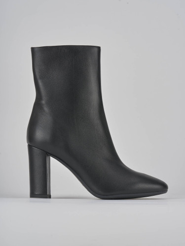Botines de tacón alto tacón 9 cm negro cuero