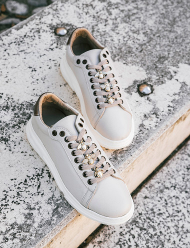 Zapatillas deportivas beis cuero