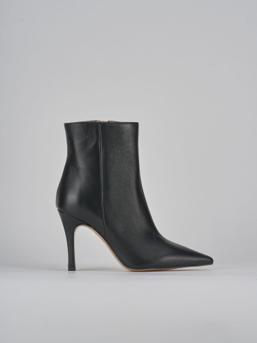 Botines de tacón alto tacón 9 cm negro cuero