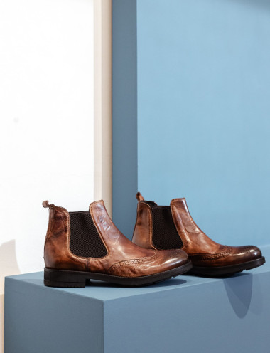 Botines marrón cuero