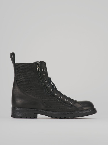 Botas militares negro cuero