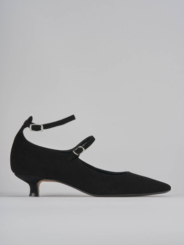 Zapatos de salón tacón 3 cm negro ante