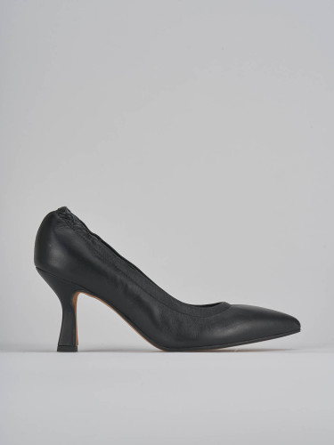 Zapatos de salón tacón 7 cm negro cuero