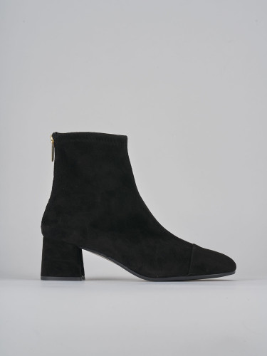 Stivaletti tacco 6cm camoscio nero