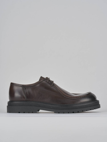 Zapatos de cordones marrón oscuro cuero