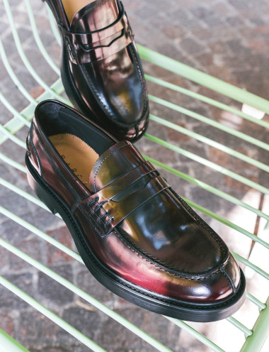 Mocasines burdeos cuero