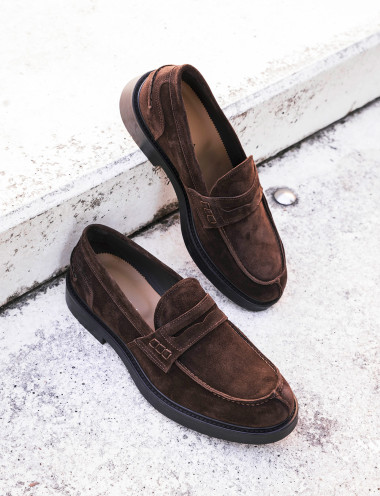 Mocasines marrón oscuro ante