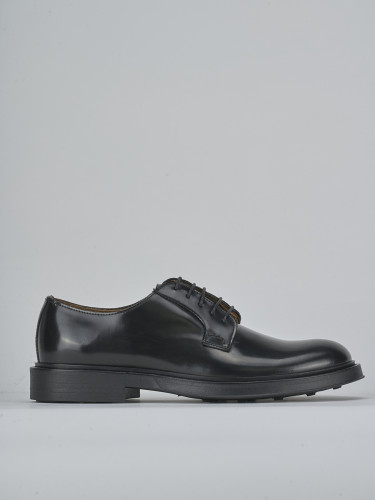 Zapatos de cordones negro cuero