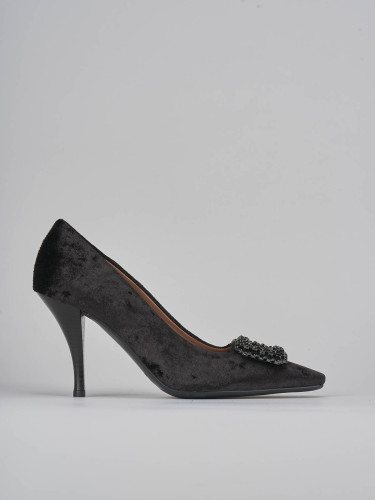 Pumps heel 9 cm black velvet