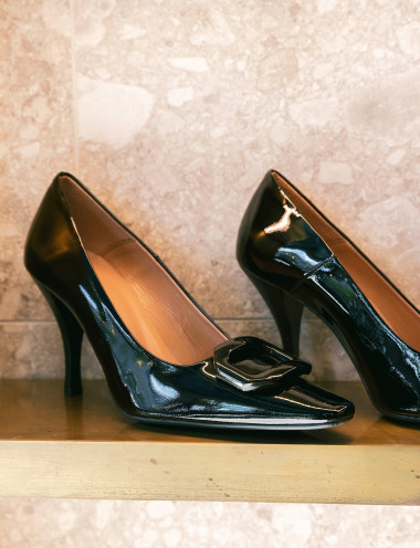 Pumps heel 9 cm black patent