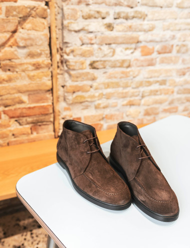 Botines marrón oscuro ante