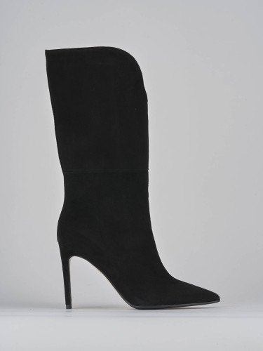 Stivali tacco 11cm camoscio nero