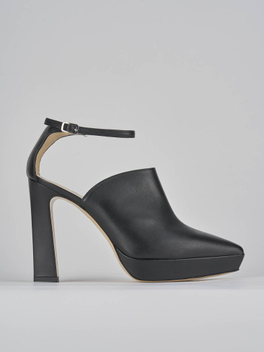 Zapatos de salón tacón 11 cm negro cuero