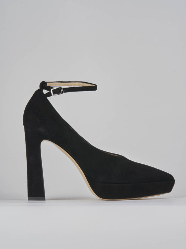 Décolleté tacco 11cm camoscio nero