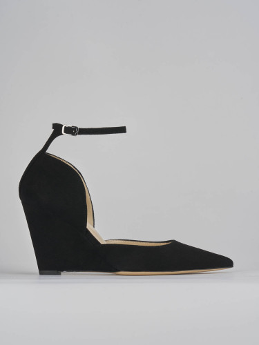 Zapatos de salón tacón 8 cm negro ante
