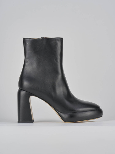 Botines de tacón alto tacón 9 cm negro cuero