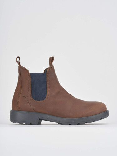 Botines de tacón bajo tacón 2 cm marrón oscuro nobuk