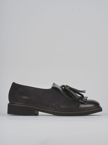 Lace-up shoes heel 2 cm dark brown leather