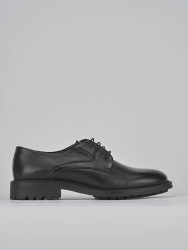 Lace-up shoes heel 2 cm black leather