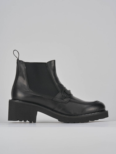 Stivaletti tacco 5cm pelle nero