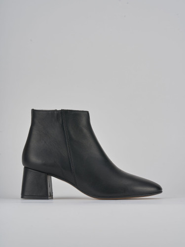 Botines de tacón alto tacón 6 cm negro cuero