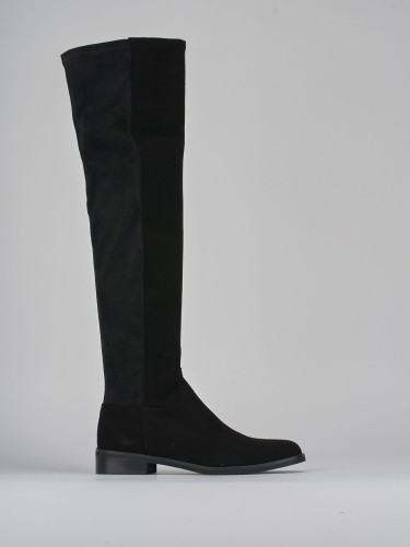 Botas de tacón bajo tacón 2 cm negro ante