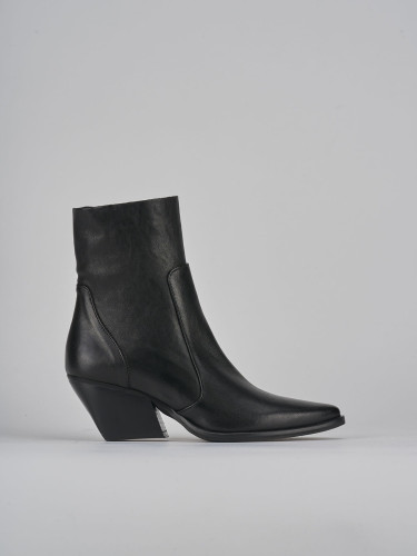 Stivaletti tacco 7cm pelle nero