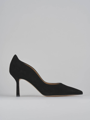 Décolleté tacco 8cm camoscio nero