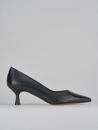 Zapatos de salón tacón 5 cm negro cuero