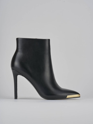 Botines de tacón alto tacón 7 cm negro cuero