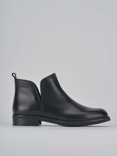 Stivaletti tacco 1cm pelle nero