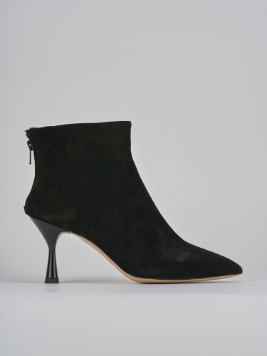 Botines de tacón alto tacón 7 cm negro ante