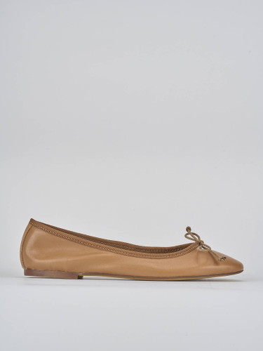 Ballerine tacco 1cm pelle marrone
